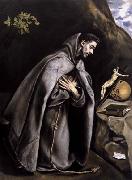GRECO, El St Francis Meditating France oil painting artist